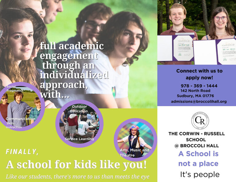 Blue and White School Trifold Brochured 768x593